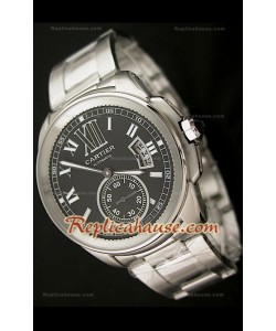 Calibre De Cartier Japanese Automatic Montre avec Cadran Noir