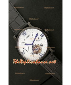 Cartier Calibre Tourbillon Montre Japonaise avec Cadran Blanc