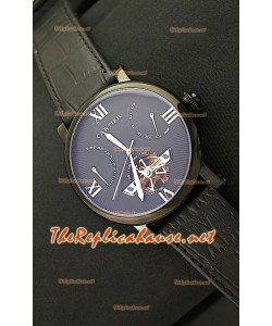 Cartier Calibre Tourbillon Montre Japonaise avec Cadran Noir