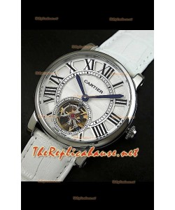 Cartier Calibre Japanese Tourbillon Montre Bracelet Blanc