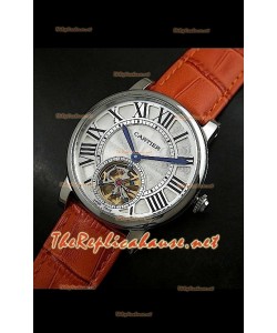 Cartier Calibre Japanese Tourbillon Montre Bracelet Marron Clair