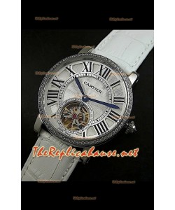 Cartier Calibre Japanese Tourbillon Montre Bracelet Blanc