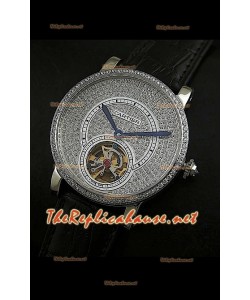 Cartier Calibre Tourbillon Montre avec Cadran de Diamants