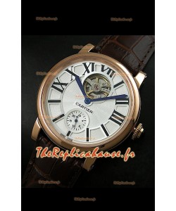 Ballon de Cartier Tourbillon volant Reproduction Montre Japonais - Boitier Or Rose