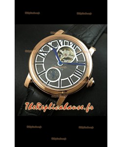 Ballon de Cartier Tourbillon volant Reproduction Montre Japonais - Boitier Or Rose