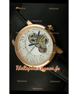 Rotonde De Cartier Cadran Love Reproduction Montre Japonaise - Boitier Or Jaune