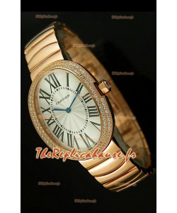 Cartier Baignoire Reproduction Montre Japonaise en Or Jaune/Lunette de Diamants