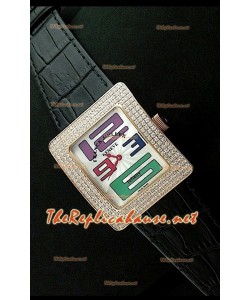 Franck Muller Infinity Femmes Replica Montre en Or Rose Heure en Chiffres Arabes