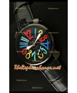 GaGa Milano Manuale Montre avec Boîtier PVD - 48 mm - Couleur d'Arc en ciel 