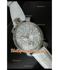 GaGa Milano Manuale Japanese Montre Cadran Métallique Lunette de Diamants