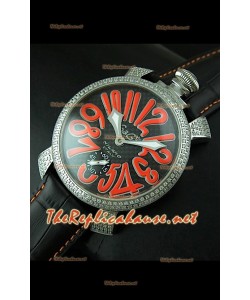 GaGa Milano Manuale Japanese Montre Cadran Carbone Noir