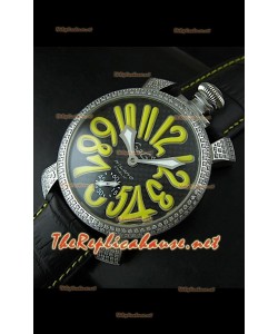 GaGa Milano Manuale Japanese Montre Cadran Carbone Noir