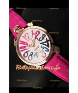 GaGa Milano Mouvement Remontage Manuel Japonais avec Bracelet Rose - Revêtement Or Rose