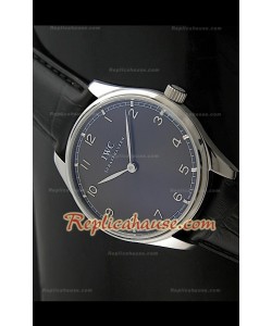 IWC Manual Winding Montre avec Cadran Noir 