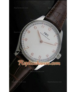 IWC Manual Winding Montre avec Cadran Blanc 