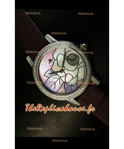 Jaeger LeCoultre Mouvement Quartz Japonais Montre Pour Femme - Bracelet Marron
