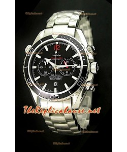 Omega Seamaster Planet Ocean Chronograph Montre Japonaise avec Lunette Noir