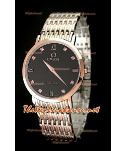Omega Deville Mens Japanese Replica Montre Bicolore - Cadran Noir