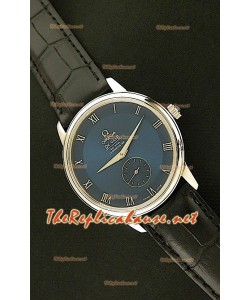 Omega Deville Japanese Montre Automatique en Acier avec Cadran Bleu Foncé