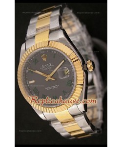 Replica Datejust Mens Montre Bicolore et Cadran Gris