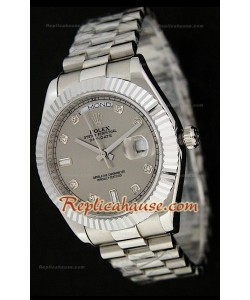Rolex Replica Day Date Two Tone Japanese avec Cadran Gris