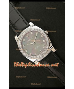 Rolex Cellini Japanese Quartz Replica Face Toute en Perle Diamant Noir