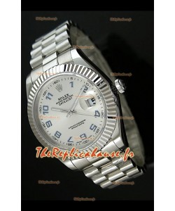 Rolex Imitation Datejust Montre Japonaise pour Homme avec Cadran à Chiffres Arabes - 41MM