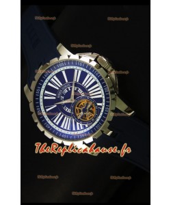 Montre Roger Dubuis Excalibur Tourbillon avec mouvement japonais - Cadran bleu