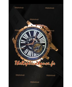 Montre Roger Dubuis Excalibur Tourbillon - Cadran noir avec plaquage or rose