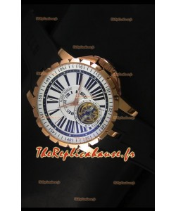Montre Roger Dubuis Excalibur Tourbillon - Cadran blanc avec plaquage or rose
