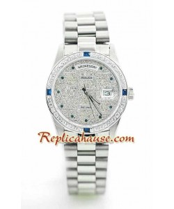 Rolex Replique Day Date Silver - Diamond