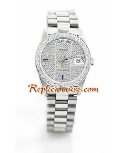 Rolex Replique Day Date Silver - Diamond