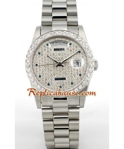 Rolex Replique Day Date Silver - Diamond