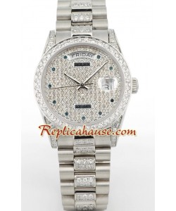 Rolex Replique Day Date Silver - Diamond