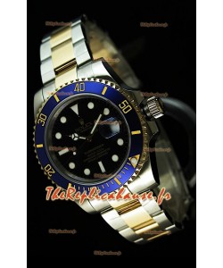 Rolex Submariner Reproduction Montre Suisse avec Boitier en Deux Tons - Index Super Lumineux