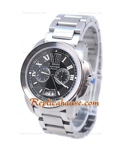 Calibre De Cartier Japonaise automatic Montre en Noir Cadran