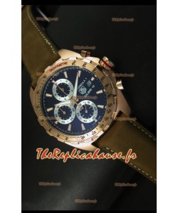 Montre or rose Tag Heuer Calibre 16 avec cadran noir