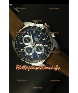 Montre en acier inoxydable Tag Heuer Calibre 16 avec cadran noir