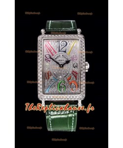 Franck Muller Long Island Color Dreams montre suisse pour les dames avec bracelet vert