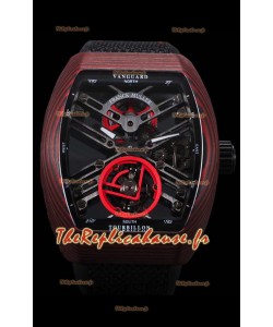 Franck Muller Vanguard Skeleton Tourbillon montre réplique suisse carbone rouge 