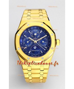 Audemars Piguet Royal Oak Calendrier Perpétuel Réplique Suisse Acier 904L Boîtier Or Jaune