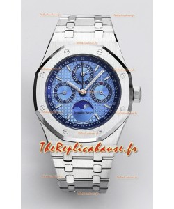 Audemars Piguet Royal Oak Quantième Perpétuel Réplique Suisse 904L Acier - Cadran Bleu Clair 