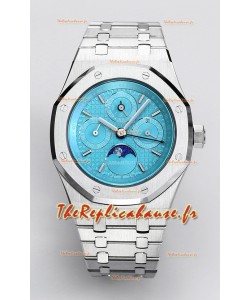 Audemars Piguet Royal Oak Quantième Perpétuel Réplique Suisse 904L Acier - Cadran Bleu Tiffany