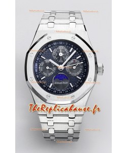 Audemars Piguet Royal Oak Calendrier Perpétuel Réplique Suisse 904L Acier - Cadran Bleu Marine 