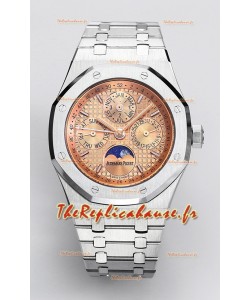 Audemars Piguet Royal Oak Quantième Perpétuel Réplique Suisse 904L Acier - Cadran Champagne