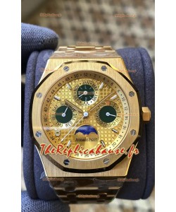 Audemars Piguet Royal Oak Quantième Perpétuel Réplique Suisse 904L Acier avec Boîtier Or Jaune