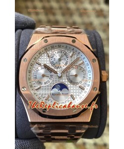 Audemars Piguet Royal Oak Quantième Perpétuel Réplique Suisse 904L Acier avec Boîtier Or Rose