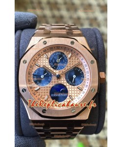 Audemars Piguet Royal Oak Quantième Perpétuel Réplique Suisse Acier 904L Boîtier Or Rose