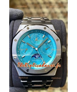 Audemars Piguet Royal Oak Quantième Perpétuel Réplique Suisse 904L Acier Cadran Bleu Cyan