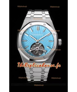 Audemars Piguet Royal Oak Tourbillon 41mm en boîtier 904L - Cadran Tapisserie Bleu Tiffany Réplique 1:1 Ultime